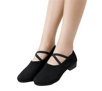 Scarpe da Ginnastica Slip-on Jazz Donna alla Moda Ballo Nette for Uomo Stivali Sportivi Neri for Ragazze for Bambini di età(Black Full Bottom,31)