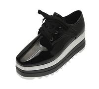 Scarpe da ginnastica spesse da donna, con lacci, basse, chic, con plateau, in pelle, antiscivolo, traspiranti, in rete, leggere, comode, ortopediche, con zeppa piatta, scarpe da ginnastica casual