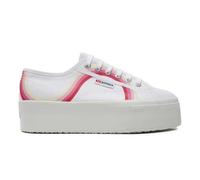 Scarpe da ginnastica Superga da donna Round Stripes Plateau bianche 39