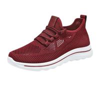 Scarpe da ginnastica traspiranti da donna con supporto per arco plantare comodo cuscino ampio Toe Box scarpe da jogging in piedi lavoro palestra trainer estate leggera scarpa ortopedica, Rosso, 41.5