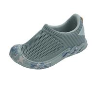 Scarpe da ginnastica traspiranti per ragazze, supporto per arco plantare, leggere, antiscivolo, comode, traspiranti, casual, per giochi all'aperto da 1 a 6 anni, Plimsolls Walking Flats, Grigio, 24 EU