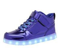 Scarpe da ginnastica unisex con luci LED, ricarica USB, scarpe alte per coppie, scarpe da ginnastica lampeggianti per donne e uomini, Blu, 45 EU