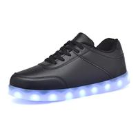 Scarpe da ginnastica unisex con luci LED, ricarica USB, scarpe alte per coppie, scarpe da ginnastica lampeggianti per donne e uomini, Nero, 42 2/3 EU