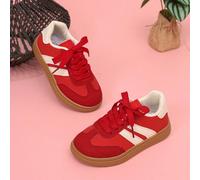 Scarpe da ginnastica unisex per bambini stile retrò dell'esercito tedesco, con strisce rosse e bianche, lacci, suola morbida antiscivolo, sneaker sportive versatili e casual da skate per la scuola, l'