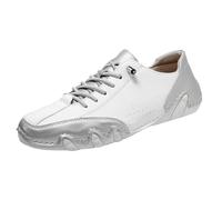 Scarpe da golf da uomo in rete traspirante, con lacci, ortopediche, patchwork, slip on, basse, scarpe da trekking da uomo di grandi dimensioni, casual, vestibilità larga, mocassini, Argento, 39.5 EU