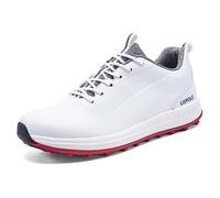Scarpe da Golf da Uomo Senza Punte,Professionale Comodo a Piedi Impermeabile Scarpe da Golf da Uomo,All'aperto Golf Leggero Scarpe da Golf Chiodate da Uomo,Antiscivolo (Color : White, Size : 43 EU)