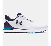 Scarpe da golf Under Armour Drive Fade Spikeless da uomo Bianco / Capri / Midnight Blu Marino 40