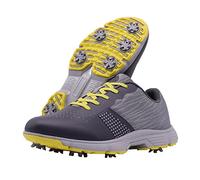 Scarpe da Golf Unisex, Sneaker Sportive Professionali Classiche Quattro Stagioni Stringata da Uomo, Stivali Spiked Anti-Slip Maschili Grey, 40 EU