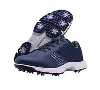 Scarpe da Golf Unisex, Sneaker Sportive Professionali Classiche Quattro Stagioni Stringata da Uomo, Stivali Spiked Anti-Slip Maschili Blue, 44 EU
