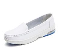 Scarpe da Infermiera Traspiranti per Donna, Scarpe da Infermiera da Donna, per Lavoro in Ambito Sanitario Tutto Il Giorno, in Pelle Antiscivolo con Supporto Plantare Comfort(White 2,36 EU)