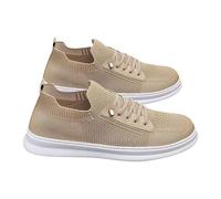 Scarpe da jogging da donna in rete per camminare, alta aria, in memory foam, leggere, comode, per il tempo libero, leggere, per la corsa su strada, beige., 38 EU