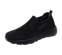Scarpe da jogging da donna in rete per camminare, leggere, in memory foam, leggere, per il fitness, per la corsa su strada, scarpe da tennis, Nero , 37 EU