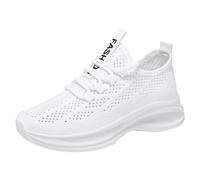 Scarpe da jogging da donna in rete per camminare, leggere, leggere, per fitness, per il fitness, per il fitness, per la corsa, per la strada, per l'attività all'aria aperta, bianco, 39 EU