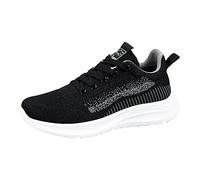 Scarpe da jogging da donna, traspiranti, per camminare, scarpe da corsa, leggere, per il fitness, per la corsa su strada, scarpe da tennis, Nero , 37 EU