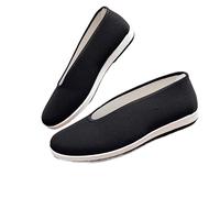 Scarpe da Kung Fu da Uomo in Stile Tradizionale Cinese Vecchia Pechino Bruce leer Tai Chi Wushu Scarpe da Arti Marziali Nere Abbigliamento Sportivo Scarpa di Stoffa(2,38 EU)