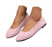 Scarpe da lavoro da donna, scarpe da donna di grandi dimensioni, comode scarpe piatte in pelle o camoscio, per lavoro e quotidiano, sneakers morbide e prolungate, versatili e eleganti, rosa, 35 EU