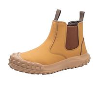 Scarpe da lavoro da uomo con punta in acciaio, scarpe antinfortunistiche in pelle, da uomo, senza lacci, con punta in acciaio, impermeabili, per attività all'aperto, antipolvere, anti smash e
