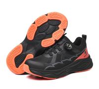 Scarpe da lavoro da uomo leggere antinfortunistiche con puntale in acciaio per donne tendenze con bottone automatico anti smashing e antipuntura, Colore: arancione., 44 EU