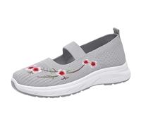 Scarpe da madre da donna, in rete, traspiranti, leggere, con slip a fiori, suola morbida, comode, scarpe sportive per attività all'aria aperta, corsa, allenamento, jogging, 35,5 - 38 EU, grigio., 36.5