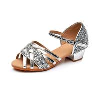 Scarpe da Mamma e Figlia for Adulti Bambini Ballo Standard for Donna Stivali Latino for(Silver,27)