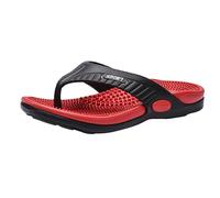 Scarpe da massaggio da uomo, infradito con plantare, per interni, comode da bagno, per massaggiare i piedi, allevia la fascite plantare, scarpe per la salute, Colore: rosso, 44 EU