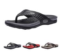 Scarpe da massaggio da uomo, infradito da uomo, con plantare, antiscivolo, comode da bagno, per massaggiare i piedi, allevia la fascite plantare, scarpe per la salute, Nero , 44 EU