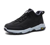 Scarpe da montagna da uomo con plateau come caldi stivali da neve per il tempo libero e la casa con suola comfort, Nero , 42 EU