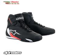 Scarpe Da Moto Alpinestars Sektor Black White Red Fluo Uomo Protezioni N 42