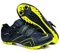 Scarpe da Mountain Bike Autobloccanti, Scarpe da Ciclismo Su Strada Traspiranti in Fibra di Carbonio, Scarpe Sportive Antiscivolo, Resistenti All'usura e Antiurto con Strisce Riflettenti (giallo,41)