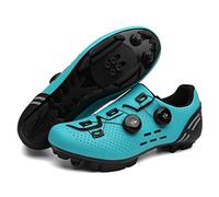 Scarpe da Mountain Bike Scarpe da Ciclismo Indoor E Outdoor da Uomo E Donna MTB Outdoor Scarpe da Ciclismo Traspiranti E Antiscivolo Scarpe da Spin Bike Unisex Compatibili-Blue||Numeric_46