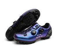 Scarpe da Mountain Bike Scarpe da Ciclismo Indoor E Outdoor da Uomo E Donna MTB Outdoor Scarpe da Ciclismo Traspiranti E Antiscivolo Scarpe da Spin Bike Unisex Compatibili-Purple||Numeric_40