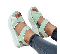 Scarpe da muffin da donna, scarpe casual da passeggio, sandali con suola bassa con cinghie regolabili per shopping in spiaggia