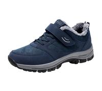 Scarpe da neve da uomo per il freddo, con lacci, termiche, per attività all'aperto, calde, antiscivolo, foderate in pelliccia, impermeabili, invernali, da trekking, stivali ortopedici da donna, Blu