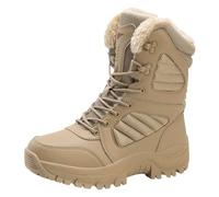 Scarpe da neve da uomo per l'inverno, alla moda, con suola spessa, design con lacci, per attività ricreative, piedi caldi, cachi, 42 EU