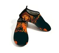 Scarpe da nuoto per Halloween, con zucca, luna, castello, per donne e uomini, ad asciugatura rapida, per spiaggia, Multi, 38.5/39.5 EU
