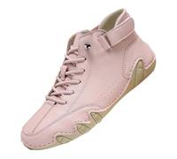 Scarpe da passeggio casual da uomo in pelle con suola morbida, scarpe da ginnastica alla caviglia con lacci, scarpe leggere traspiranti, suola piatta antiscivolo, design a vestibilità larga, scarpe da