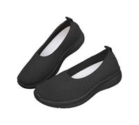 Scarpe da passeggio comode da donna, leggere, con punta chiusa, estive, casual, suola morbida, traspirante, scarpe da ginnastica con supporto per arco plantare, scarpe da ginnastica in rete, Nero , 38