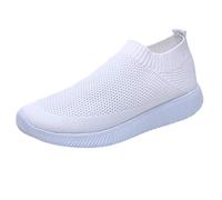 Scarpe da passeggio da donna in rete, traspiranti, leggere, comode, casual, da lavoro, per donne e ragazze, bianco, 37 EU