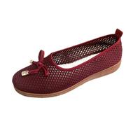 Scarpe da passeggio da donna, leggere, leggere, leggere, in tessuto antiscivolo, per il tempo libero, leggere, leggere, comode, Colore: rosso, 35 EU