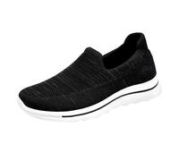 Scarpe da passeggio da donna, morbide e confortevoli, traspiranti, in rete, atletiche, di sicurezza, antiscivolo, soletta in memory foam, leggere, per fitness, suola morbida, Grigio scuro, 38.5 EU