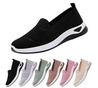 Scarpe da Passeggio da Donna Slip on Basse con Supporto per Arco Sneakers da Casa in Mesh Antiscivolo Ortopediche Casual Sneakers Estive Camminare Shoes da Ginnastica Tennis Barca Scarpe per Diabetici