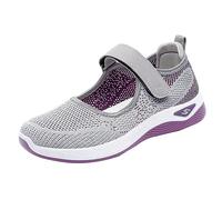 Scarpe da passeggio da donna, traspiranti, a maglia, leggere, per attività all'aria aperta, estive, traspiranti, scarpe sportive espadrilles, grigio., 37 EU