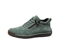Scarpe da passeggio da uomo donna Sneakers sportive da uomo comode da tennis e da corsa leggere traspiranti con cerniera laterale scarpe chic e sport lacci da ginnastica, verde scuro, 45 EU