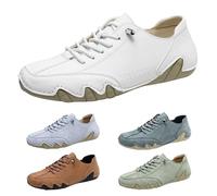 Scarpe da passeggio da uomo e donna, per piedi nudi, ergonomiche, da trekking, impermeabili e antidolorifici, in pelle, antiscivolo, bianco, 43 EU