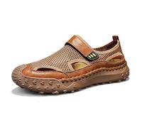 Scarpe da passeggio da uomo in mesh traspirante - Mocassini slip on con supporto for l'arco plantare suola antiscivolo for il comfort quotidiano Nero Marrone Grigio(Brown,42 EU)