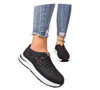 Scarpe da Passeggio for Il Tempo Libero Scarpe Ortopediche con Plateau da Donna Runningshoes in Mesh con Suola Scavata Sneaker Slip-on 2026 for Primavera/Estate(Black,40 EU)