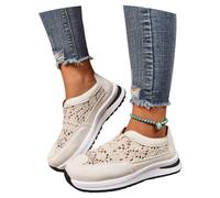 Scarpe da Passeggio for Il Tempo Libero Scarpe Ortopediche con Plateau da Donna Runningshoes in Mesh con Suola Scavata Sneaker Slip-on 2026 for Primavera/Estate(Beige,39 EU)