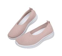 Scarpe da passeggio larghe per le donne in rete traspirante Slip On Sneakers comode leggere a maglia Arch Suppor Scarpe ortopediche Mani Libere Slip On Mocassini, rosa, 39.5 EU