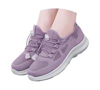 Scarpe da passeggio leggere da donna, estive, in rete traspirante, resistenti, antiscivolo, scarpe da corsa basse, scarpe da ginnastica con memory foam per lo sport, Viola, 37 EU
