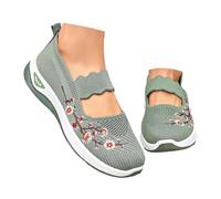 Scarpe da passeggio ortopediche da donna, in tessuto ortopedico traspirante, morbide, senza lacci, larghe e voluminose, antiscivolo, con supporto per arco plantare antiscivolo, Cgreenb, 37.5 EU